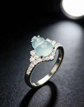 Natural grade a jadeite gourd ring