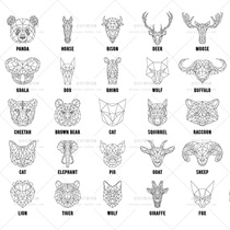 No. 133 geometric linear low polygon animal contour graphic decorative painting PNG free vector design material