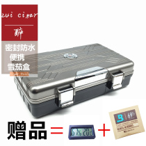 JIFENG Monsoon Cigar Case Portable Cigar Case Travel Portable Cigar Moisturizing Box 10 Support
