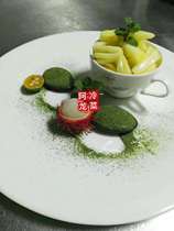 Molecular food plate decoration baking color matching with vegetable powder (spinach powder purple potato powder pumpkin powder cocoa powder)