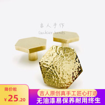 Hammer pattern brass Kumara Nordic minimalist hexagonal cabinet drawer cabinet handle golden hexagonal handle new