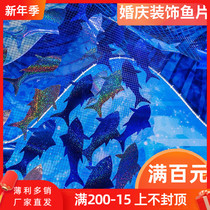 Laser fish sequins wedding decoration ocean theme wedding props shopping mall window decoration wedding ceiling hanging ornaments