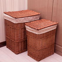 Wicker storage box large covered rattan dirty clothes basket laundry basket dirty clothes storage basket storage box