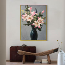 Handpainted Oil Painting Jade Orchid Eater Dining Hall Decoration Painting Xuanguan Vertical Version Wall Painting Background Wall Hanging Painting New Chinese Abstract Painting