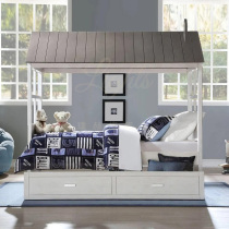 Childrens house bed Castle tree house bed childrens multifunctional storage bed Game House solid wood princess bed girl