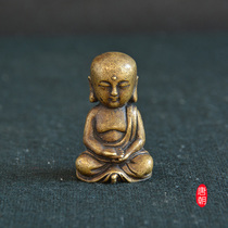 Antique antique bronze collection small Buddha statue pure copper inch Buddha land Tibetan Bodhisattva statue small Buddha statue ancient craftsmanship