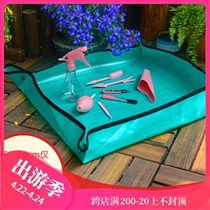  Fleshy green plant balcony turning basin for soil flower mat Operation floor mat Household gardening soil mixing planting tool waterproof mat