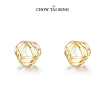 Zhou Dasheng line circle earrings Light luxury high-grade sense of metal earrings Simple sterling silver earrings Girls sleep free