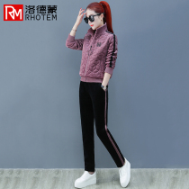 Plush sports suit womens autumn winter 2021 new fashion thick sweatshirt designer casual wear two-piece set