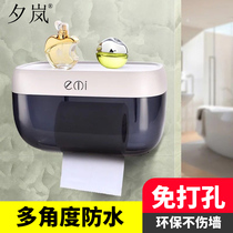  Toilet paper box Punch-free toilet toilet tissue box waterproof roll paper tube creative pumping paper box Toilet paper shelf