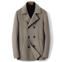 Autumn and winter New cashmere double-sided cashmere coat mens short double-breasted youth wool woolen coat