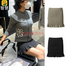 Korea ST ANDREWS GOLF SUIT SKIRT 22 Spring paragraph golf Girl Pure color Folds Lace Short Skirt