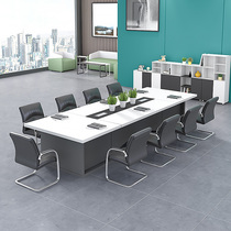 Office Furniture Large Conference Table Long Table Brief Modern Black & White Negotiate Training Office Conference Room Table And Chairs Combination