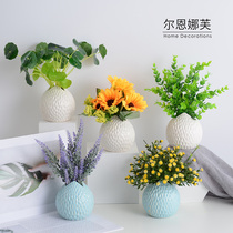 Garlic simulation fake grass plant decoration potted green plant ornaments ins fake flower pot view living room home interior decoration