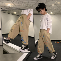 Childrens wear boys casual pants 2021 new spring and autumn children Korean version of wide leg pants children Foreign style trousers spring dress