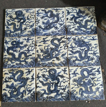 High imitation of the Yuan Dynasty blue and white Jiulong map ceramic floor tiles unearthed Yuan Dynasty ceramic floor tiles individual floor tiles characteristics ancient floor tiles