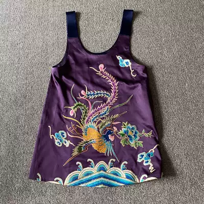 Cloud decoration totem original ethnic style women's handmade embroidery old embroidery color phoenix casual baby bag age-reducing dress