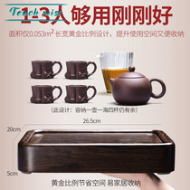 Touch Miss natural whole piece ebony wood household small tea tray simple water storage Tea Sea dry bubble tea table