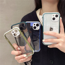 Apple 13 mobile phone shell new 13promax transparent silicone iphone13pro full package anti-fall protective sleeve woman with personality creative lens max thirteen silicone gel soft shell 13mi