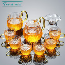 Touch Miss Hammer glass tea set kung fu tea cup office home simple heat-resistant padded teapot