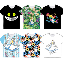 Alice in Wonderland Alice in Wonderland Cheshire Cat T-shirt Short Sleeve Clothes Customized