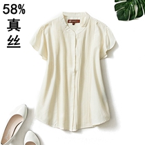 Commuter Foreign Trade ~ organ fold access control loose flying sleeve silk collar shirt Women summer top blouse