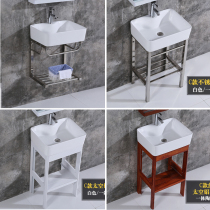 Color flower wall-mounted washbasin washbasin Small household washbasin pool Balcony bracket Floor-to-ceiling bathroom