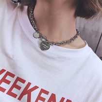 Punk metal hip hop necklace female choker 2021 New Tide neck chain retro sweater neck sweater chain summer