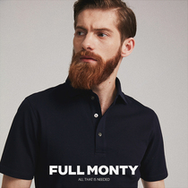 FULL MONTY mens solid color polo shirt short sleeve T-shirt lapel cotton shirt collar business casual thin summer