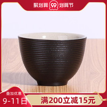 Taiwan Lubao Rotating Cup Zen wind black ceramic household Japanese tea set personal chic Master Cup spare parts