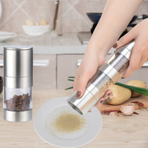 Restaurant Grinding Appliance Stainless Steel Pepper Mill Manual Quick Grater Grinder Double Head Rose Salt Black Pepper