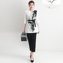 Tangyue 2021 New foot bath technician work clothes Health Center foot therapy shop Sauna massage printing seven-point sleeve set