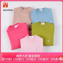 BlESSDOG 2018 new blue dog childrens childrens sleeve cotton pure cotton sweater knitted