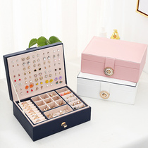 High-grade European large-capacity multi-layer jewelry box earrings stud necklace ring jewelry box display storage box