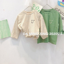 Childrens clothing male and female children long sleeves T-shirt fall 2022 new foreign air stripes to hit undershirt baby spring and autumn t children blouses