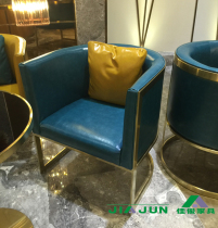 Sales Department negotiation chair leather dining chair rose gold stainless steel sofa fence chair reception leisure chair 6636