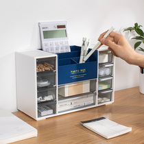 Japanese desktop storage box office supplies desk stationery box plastic transparent drawer storage cabinet finishing box