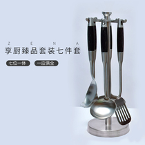 Stainless Steel Cookware Pan Shovel Suit 7 Pieces Shovels Spoon Kitchenette Full Set Saute Scoop Shovel Anti Burn Handle Swivel Hanging