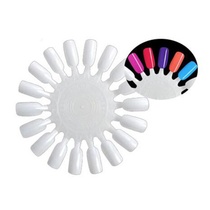 Nail art round color card Nail sheet 10 pieces Display plate supplies Transparent natural round practice tools Round color plate
