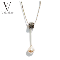 Vellichor2019 new sweater chain long Joker simple high-end decorative sweater necklace women accessories