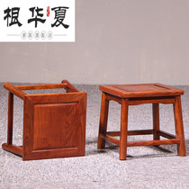 Solid Wood Furniture Hedgehog Purple Sandalwood Chinese Solid Wood Stool Solid Wood Small Bench Laundry Bench Small Square Bench Red Wood Quad Bench