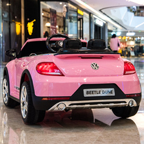 Beetle childrens electric car four-wheeled remote control toy car can sit on the baby child battery car charging sports car