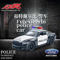 Alloy car model 1:32 simulation Ford Shelby GT350 police car children boy car toy