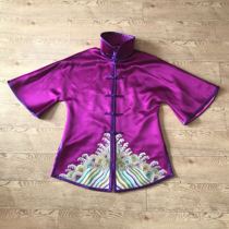 Cloud decoration totem 2021 original ethnic style womens hand embroidered color phoenix casual placket horse clip