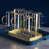 Glass home tropical bar transparent drinking cup tea cup green tea cup high temperature family living room set