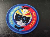 Air Force Changchun Open Day Gold Helmet cultural and creative full velcro chapter diameter 8cm