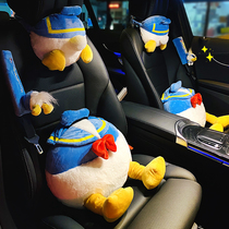  Car headrest neck pillow plush waist support waist support seat cushion cartoon cute pillow set car interior