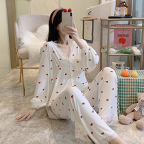 Sleepwear Women Spring Summer Long Sleeves Slim LOVE MODELL AIR CONDITIONING ROOM PURE COTTON HOME CLOTHING EXPATS WEAR EXPATS SLIM SUIT