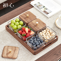 Chuxin solid wood fruit plate home living room coffee table light luxury candy plate nuts dried fruit storage box refreshment snack plate