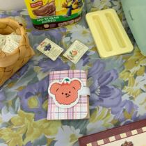 Random gift lanyard) girl heart cute littlemoon bear coin bag pu three fold card bag